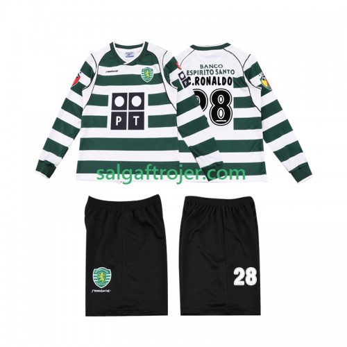 Sporting Lissabon Cristiano Ronaldo 28 2001 2003 Fodboldtrøjer Børn Retro Hjemmebanesæt Langærmet Sporting Lissabon Cristiano Ronaldo 28 2001 2003 Fodboldtrøjer Børn Retro Hjemmebanesæt Langærmet